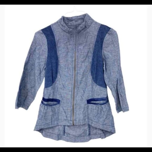 undefined Jackets & Blazers - Stylish 2-Tone Blue Women's Light Jacket